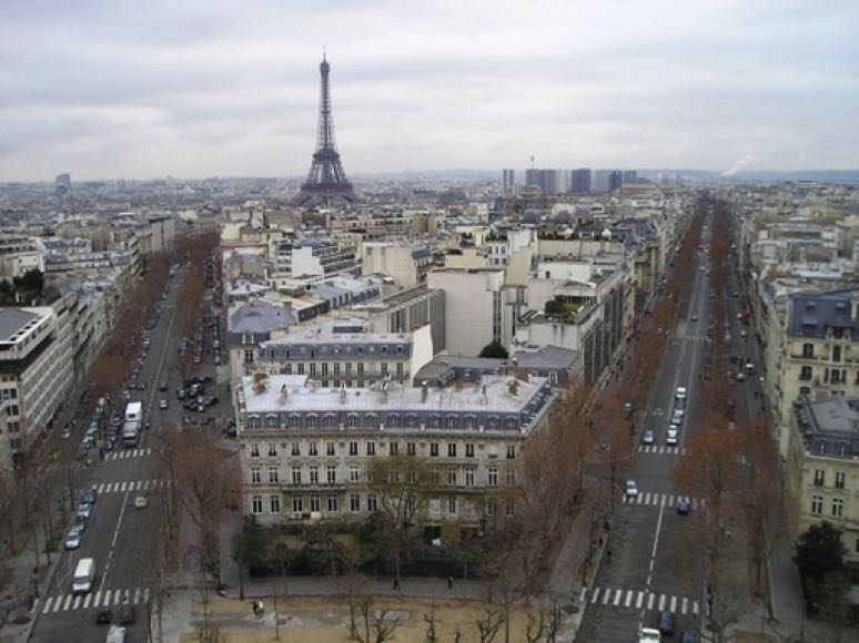 Tour Eiffel vom Arc de Triomphe aus